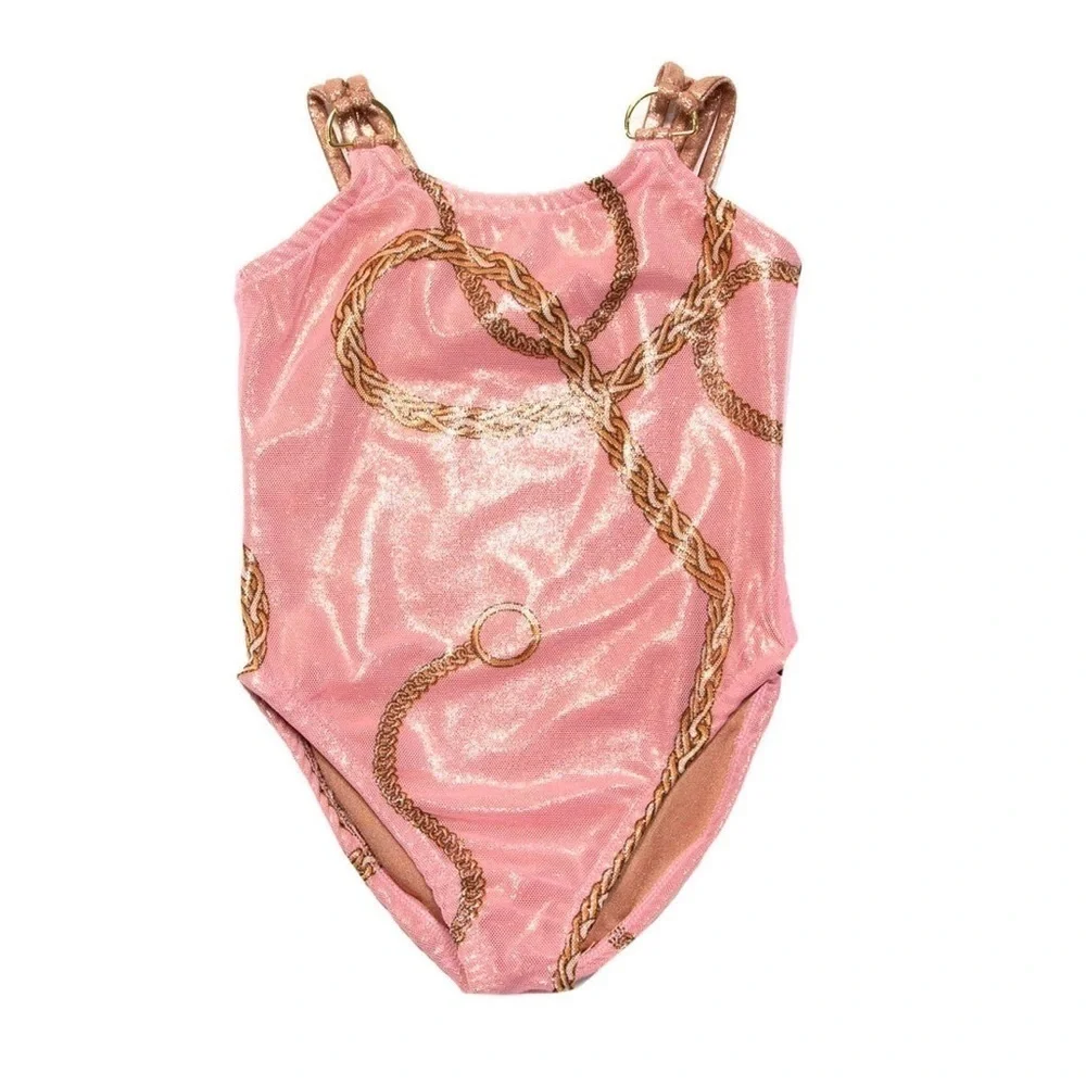 NWOT LES TOUT PETIT metallic chain one piece swimsuit size 3